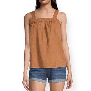 A.N.A. A New Approach Women’s Square Neck Sleeveless Tank Top in Spiced Red